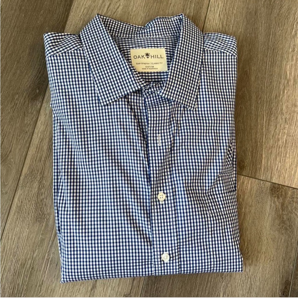 Blue Checkered Button Up Men's Shirt
